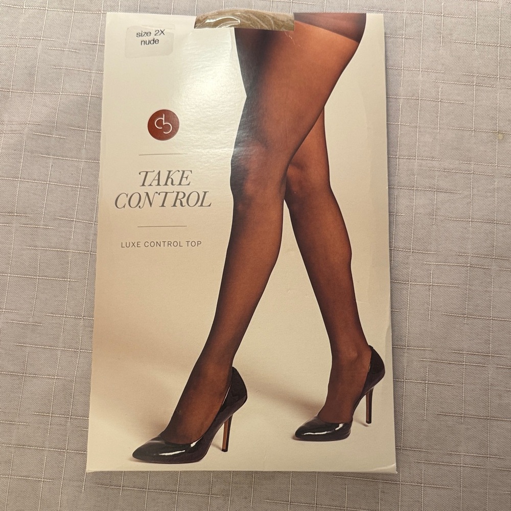 Dressbarn Luxe Control Top Tights - Nude